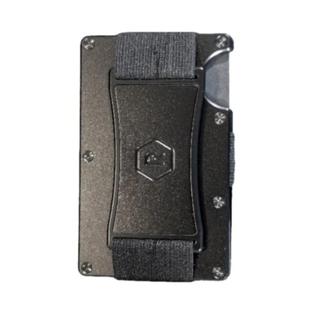 Pp3O The Ridge Wallet 2.0 - Aluminum With Cash Strap - Royal (Black) Model A0449